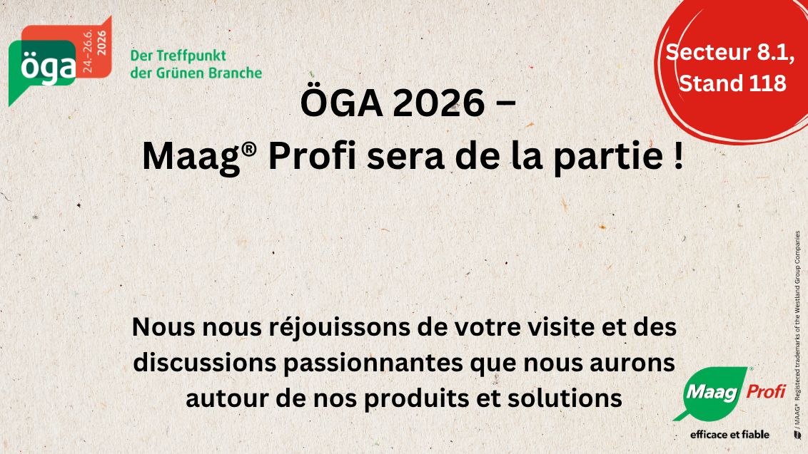Französische Werbegrafik für OGA 2026, roter Badge „Secteur 8.1 Stand 18“